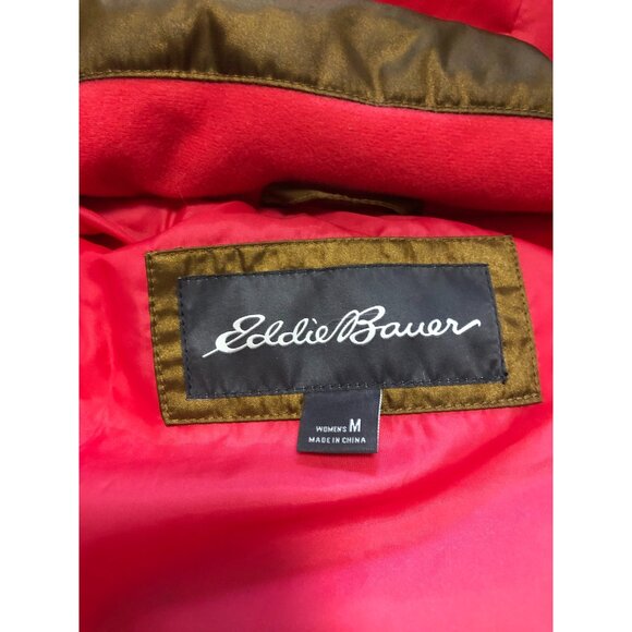 Eddie Bauer Puffer Vest with Faux Fur Trim Metallic Gold Bronze Size M - Picture 7 of 13